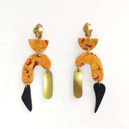 Woman's Gold Details Sustainable Earrings
