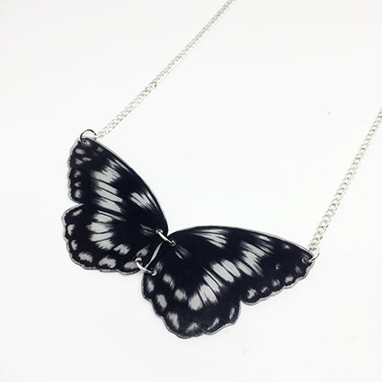 Black and White Bib Butterfly Necklace