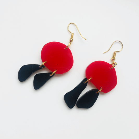 red-small-earrings