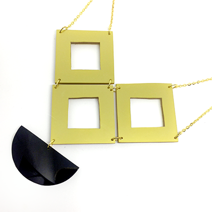 Cut Out Square Statement Necklace